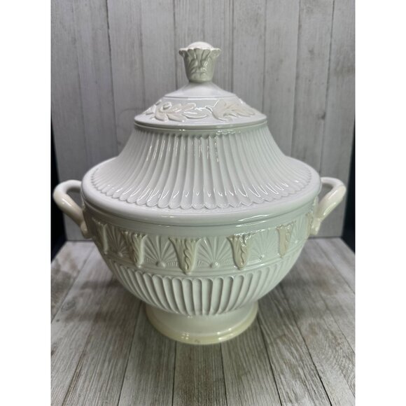 Vtg Lenox Butler's Pantry Soup Tureen with Lid and Ladle with Tag Cream 12" Tall - Picture 3 of 15